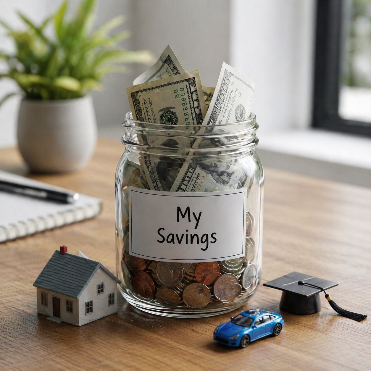 Customer reviewing savings progress on mobile app